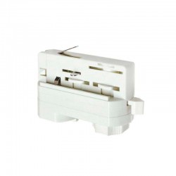 Conector foco a carril trifásico, blanco