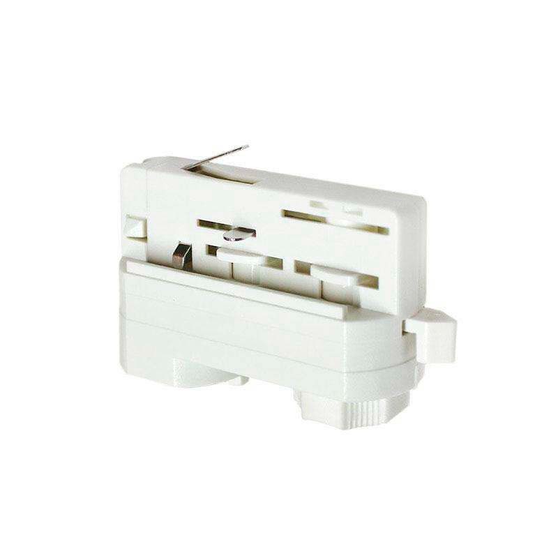 Conector foco a carril trifásico, blanco