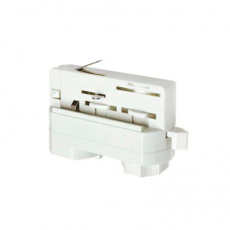 Conector foco a carril trifásico, blanco