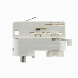 Conector foco a carril trifásico, blanco