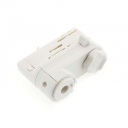 Conector foco a carril trifásico, blanco