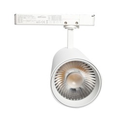 Foco LED ZOLTAR carril Monofásico, 34-40W, CRI92, UGR13, blanco