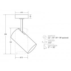Foco Superficie 33W PROLUX Chip Led CREE, driver Tridonic