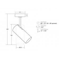 Foco Superficie 12W PROLUX  Chip Led CREE, driver Tridonic