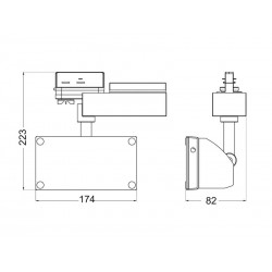 Foco carril Trifásico CRONOLUX RAIL LED 38W, pescaderías