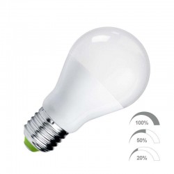 Bombilla LED E27, 240º, 9W, Regulable 100-50-20%