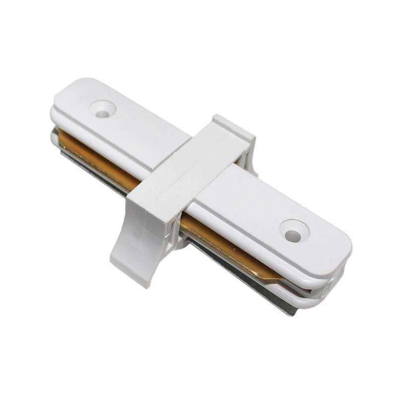 Unión I para carril monofásico, blanco, trapecio