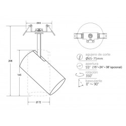 HOTEL SPOT LED Ø90, 33W, CRI90 Profesional