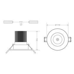 Downlight Led LUXON chip CREE 18W