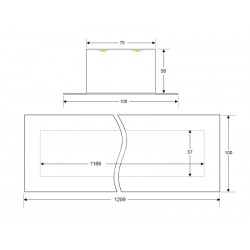Downlight Led MOD, 24W, 120cm, blanco