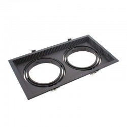 Marco doble Kardan SLIM housing 2 focos, negro
