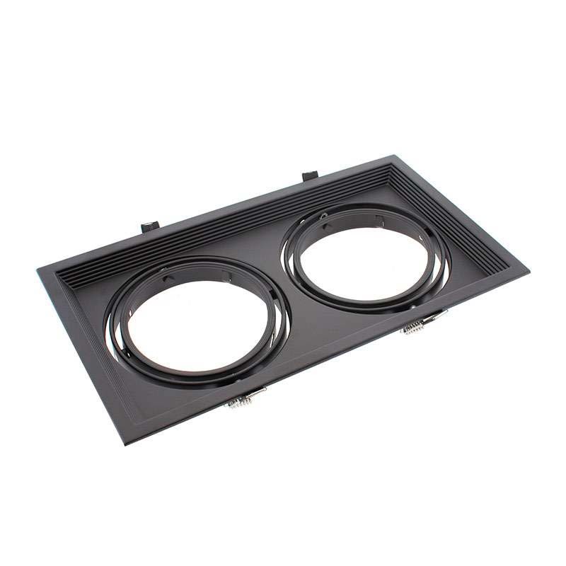 Marco doble Kardan SLIM housing 2 focos, negro