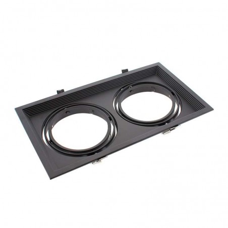 Marco doble Kardan SLIM housing 2 focos, negro