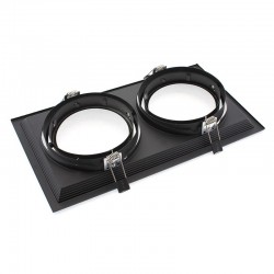 Marco doble Kardan SLIM housing 2 focos, negro