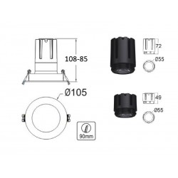 HOTEL Housing Kit  Ø55mm IP54