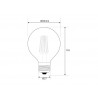 Bombilla Led E27 COB filamento 6W, Ø80x118mm