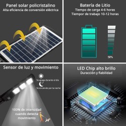 Farola LED Solar URBAN 90W, 3,2V / 10000mAH
