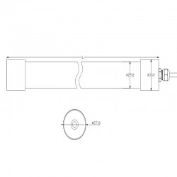 Tubo LED DC12V, IP65, 9W, 60cm, Quesos y fiambres