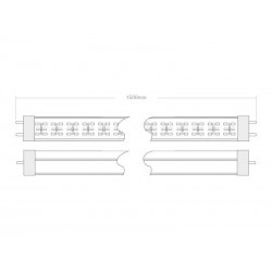Tubo LED T8 especial Carnicerias, 22W, 150cm