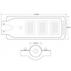 Farola LED Solar URBAN 90W, 3,2V / 10000mAH