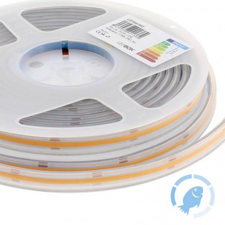 Tira LED Monocolor COB, DC24V, 5m (512Led/m), 60W, IP67, Pescaderías