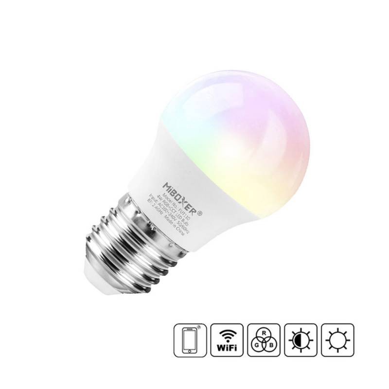 Bombilla mini E27 LED 4W, RGB+CCT (2.4G)