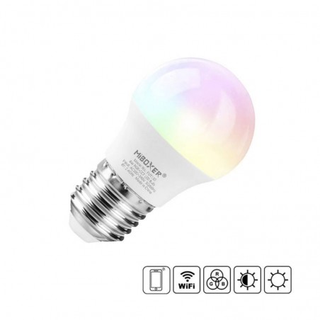 Bombilla mini E27 LED 4W, RGB+CCT (2.4G)