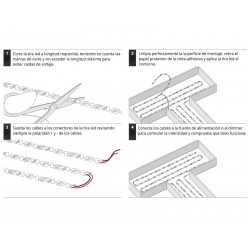 Tira contorno Zig Zag S LED SMD2835, DC12V, 5m, (60Led/m), 40W, IP65