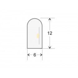 Led NEON Silicona Monocolor, DC24V, 120Led/m, 6x12mm, 1 metro, corte 1cm