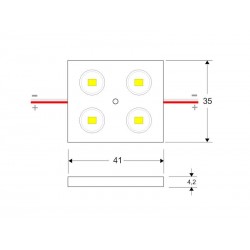 Módulo Led ABS Monocolor, 4xSMD2835, 1,44W