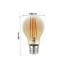 Bombilla Led E27 COB filamento GOLD 8W, Ø60x106mm, Regulable