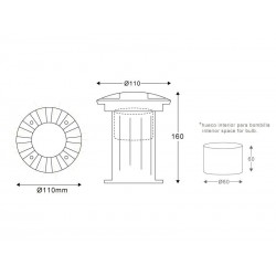 Baliza SKUB 12s Housing acero inoxidable