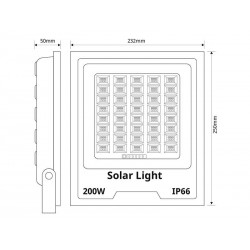 Proyector LED SOLAR CCT PRO 200W 3,2V - 12000mAH