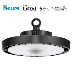 Campana industrial UFO 120-160-200W, 160lm/w, Chip Lumileds, regulable