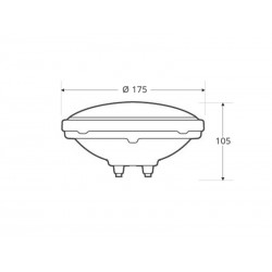 Lámpara LED PAR56 RGB para piscinas, G53, 45W, Acero Inox. Int.