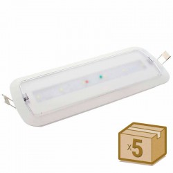 Pack 5 x Luz de emergencia LED NICELUX, Permanente / No permanente