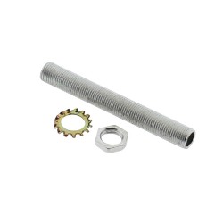 Tornillo hueco para base E27, 80mm, tuerca