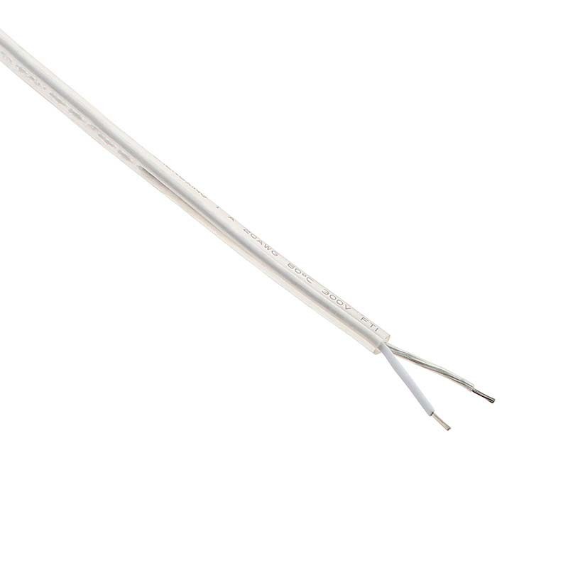 Cable redondo transparente 2x0,50mm Color Silver, 1m