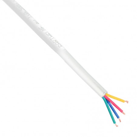Cable redondo de conexión para tiras LED RGB 4x0,20mm - 1 metro, blanco