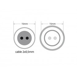 Cables conexión 2 Pinx0,5mm, 20cm, IP66, negro