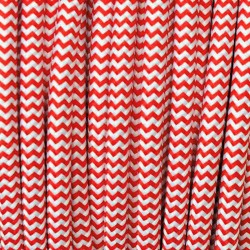Cable textil redondo 2x0,75mm, 1m, rojo-blanco