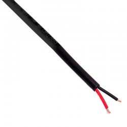 Cable redondo 2x0,50mm, 1m, negro