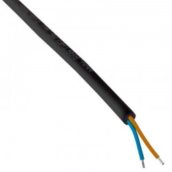 Cable redondo 2x1mm, 1m, negro