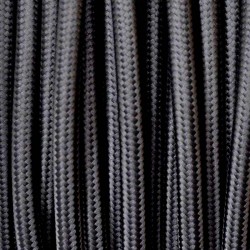 Cable textil redondo 2x0,75mm, 1m, negro