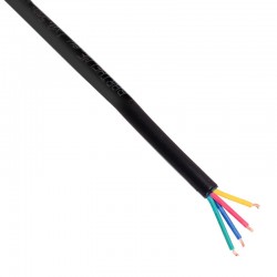 Cable redondo de conexión para tiras LED RGB 4x0,50mm - 1 metro, negro