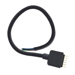 Cable redondo conexión macho 6 Pin 14mm RGB+CCT, 30cm, negro