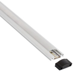 KIT - Perfil aluminio LEK para tiras LED, 1 metro