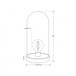 Fanal decorativo LED BELL JAR 330, 8W, regulable