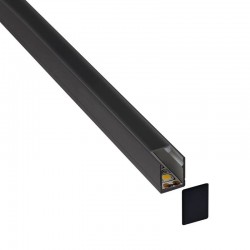 KIT - Perfil SKYRT para tiras LED, 1 metro, negro