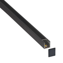 KIT - Perfil CUB para tiras LED, 2 metros, negro